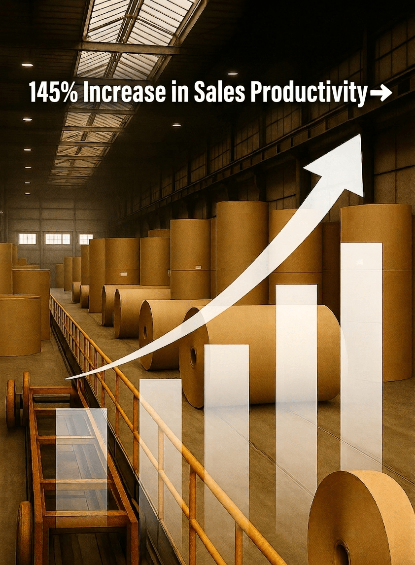 Sales productivity transformation with 145 percent increase and profit growth for industrial organization